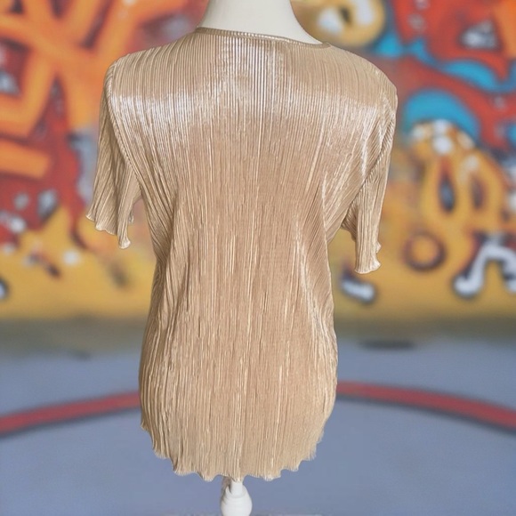 Shimmering Gold Short Sleeve Top - Picture 5 of 8